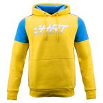 HRT Felpa con cappuccio No. 4 blu/giallo