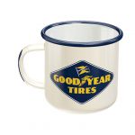 Emaille-Becher Goodyear - Logo weiß