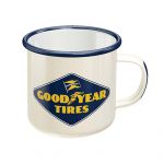 Taza de metal Goodyear - Logo blanco