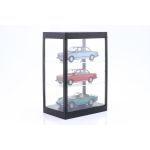 Vitrina con iluminación LED para maquetas de coches en escala 1/18, 1/24, 1/43 negro
