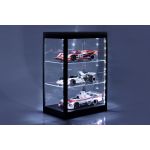 Vitrina con iluminación LED para maquetas de coches en escala 1/18, 1/24, 1/43 negro