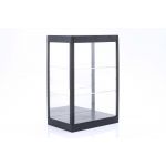 Display case with LED lighting and mirror for model cars on a scale of 1/18, 1/24, 1/43 black