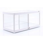 Vitrina individual con iluminación LED y espejo para maquetas de coches a escala 1/18 blanco