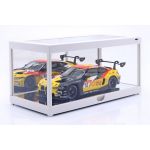 Single display case with LED lighting and mirror for 1/18 scale model cars white