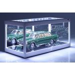 Vitrina individual con iluminación LED y espejo para maquetas de coches a escala 1/18 blanco