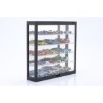 Vitrine mit LED-Beleuchtung und Spiegel für Modellautos im Maßstab 1:43, 1:64 schwarz