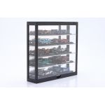 Vitrine avec éclairage LED et miroir pour modèles réduits de voitures aux échelles 1/43, 1/64 noir