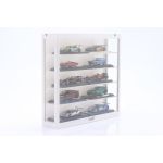 Display case with LED lighting for model cars on a scale of 1/43, 1/64 white