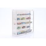 Vitrina con iluminación LED para maquetas de coches en escala 1/43, 1/64 blanco