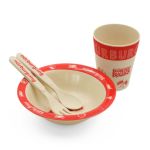 Nürburgring Juego de vajilla infantil blanco/rojo