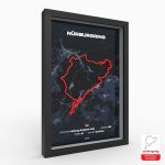 3D Poster Nürburgring Racetrack red A4