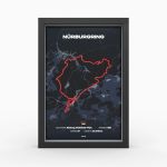 3D Poster Nürburgring Racetrack red A4