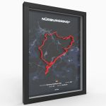 Poster 3D Nürburgring Racetrack rosso A3