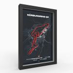 Póster 3D Nürburgring GP Track rojo A3