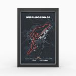 Póster 3D Nürburgring GP Track rojo A3