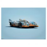 Affiche Porsche 917 - Gulf - 24h du Mans - 1971 - Colors of Speed