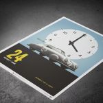 Poster Porsche Gmund - Argento - 24h Le Mans - 1951