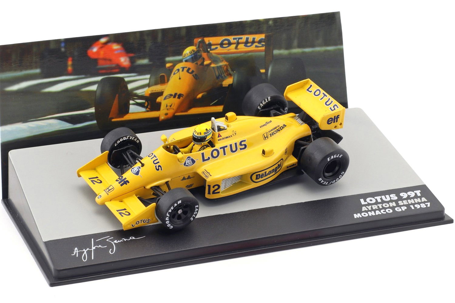 Ayrton Senna Lotus 99T #12 Gewinner Monaco GP Formel 1 1987 1:43