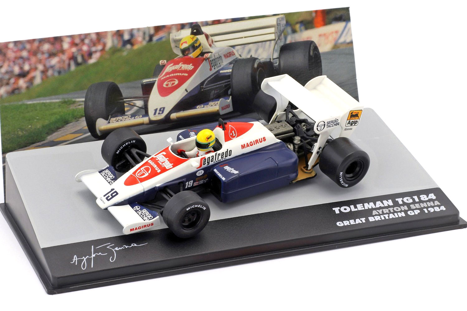 Ayrton Senna Toleman TG184 #19 3rd Gro&szlig;britannien GP Formel 1 1984 1:43