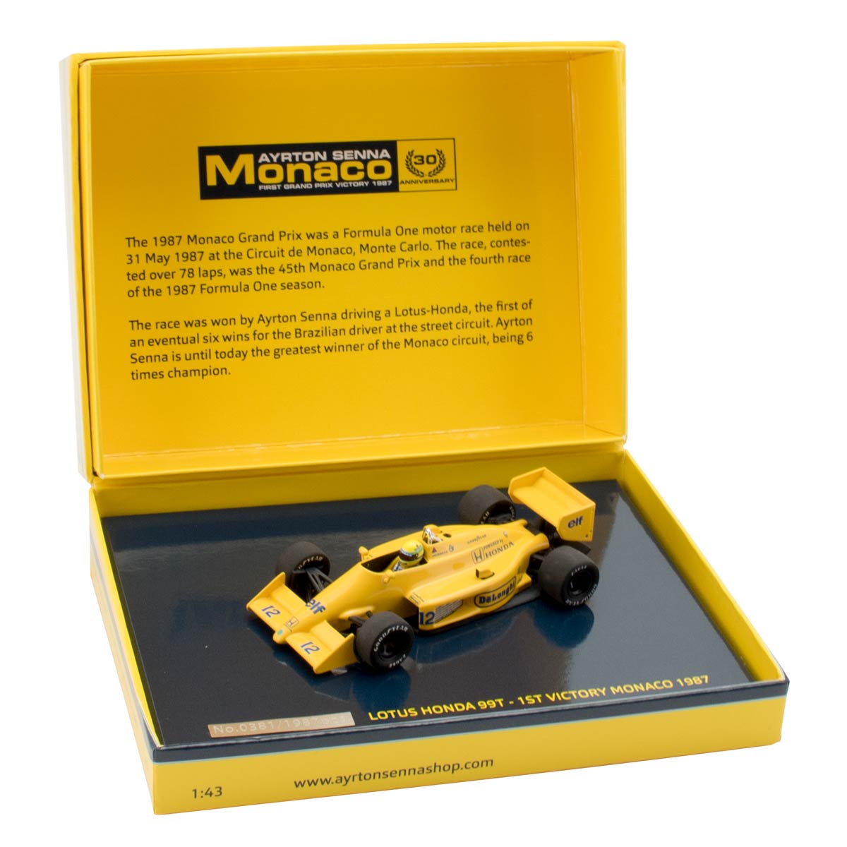 Ayrton Senna Lotus Honda 99T 1st Victory Monaco 1987 1:43