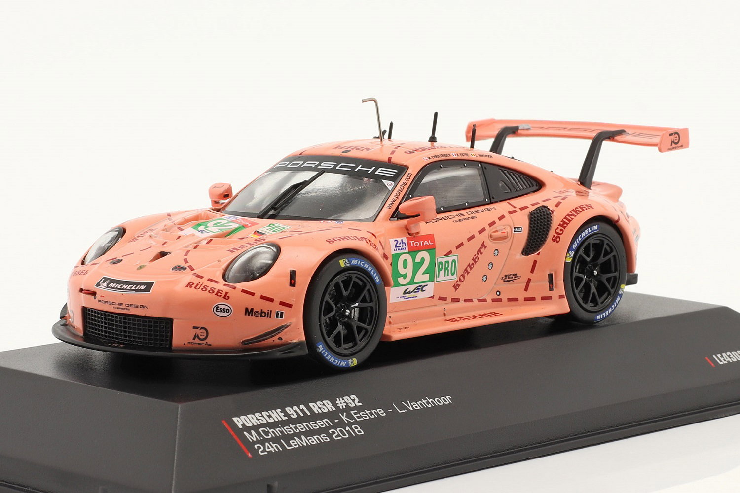 Porsche 911 RSR #92 Sieger LMGTE-Pro Klasse Pink Pig 24h LeMans 2018 1:43