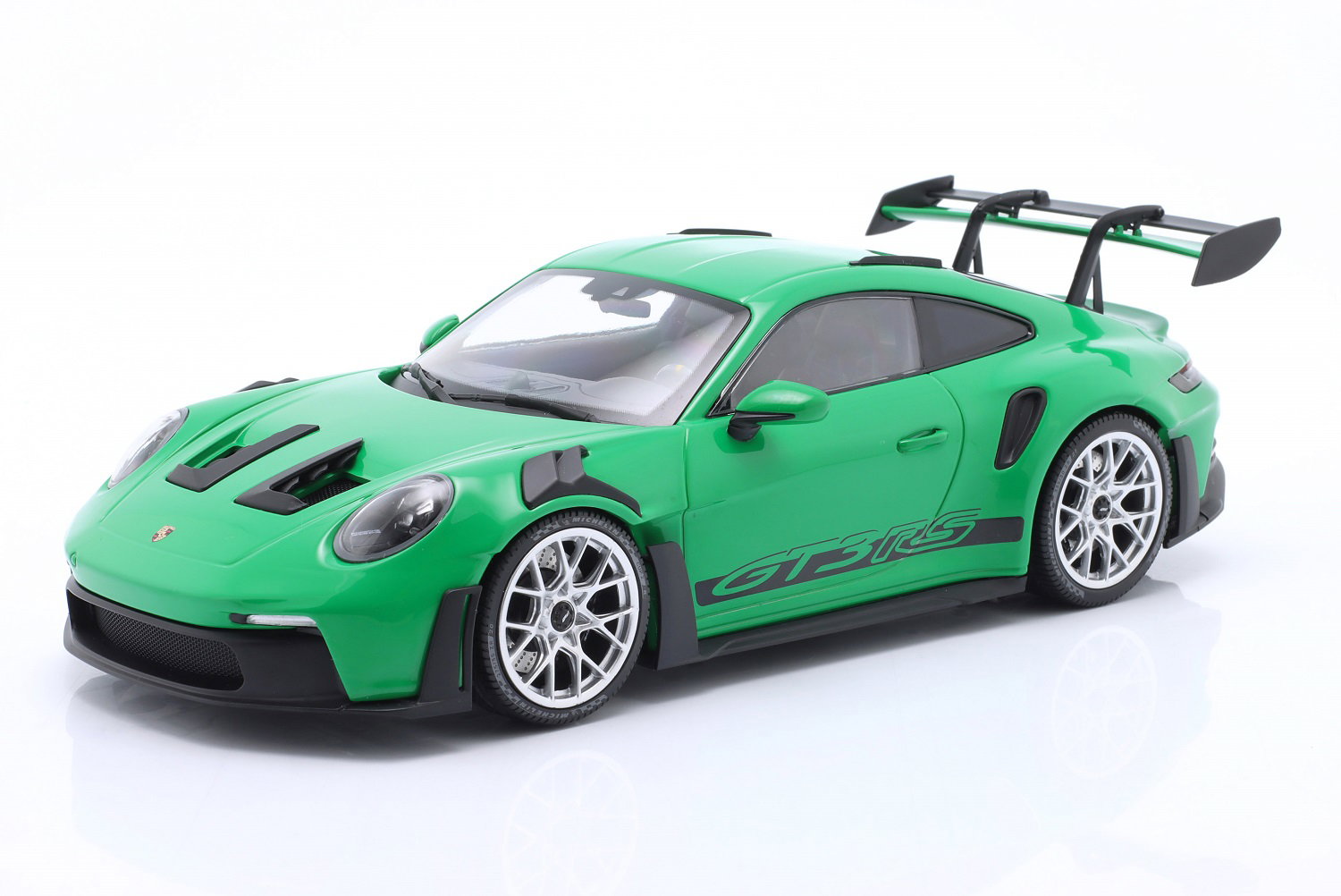 Porsche 911 (992) GT3 RS 2023 gr&uuml;n / Decor silber 1:18