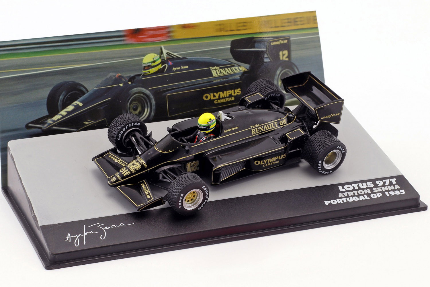 Ayrton Senna Lotus 97T #12 Gewinner Portugal GP Formel 1 1985 1:43