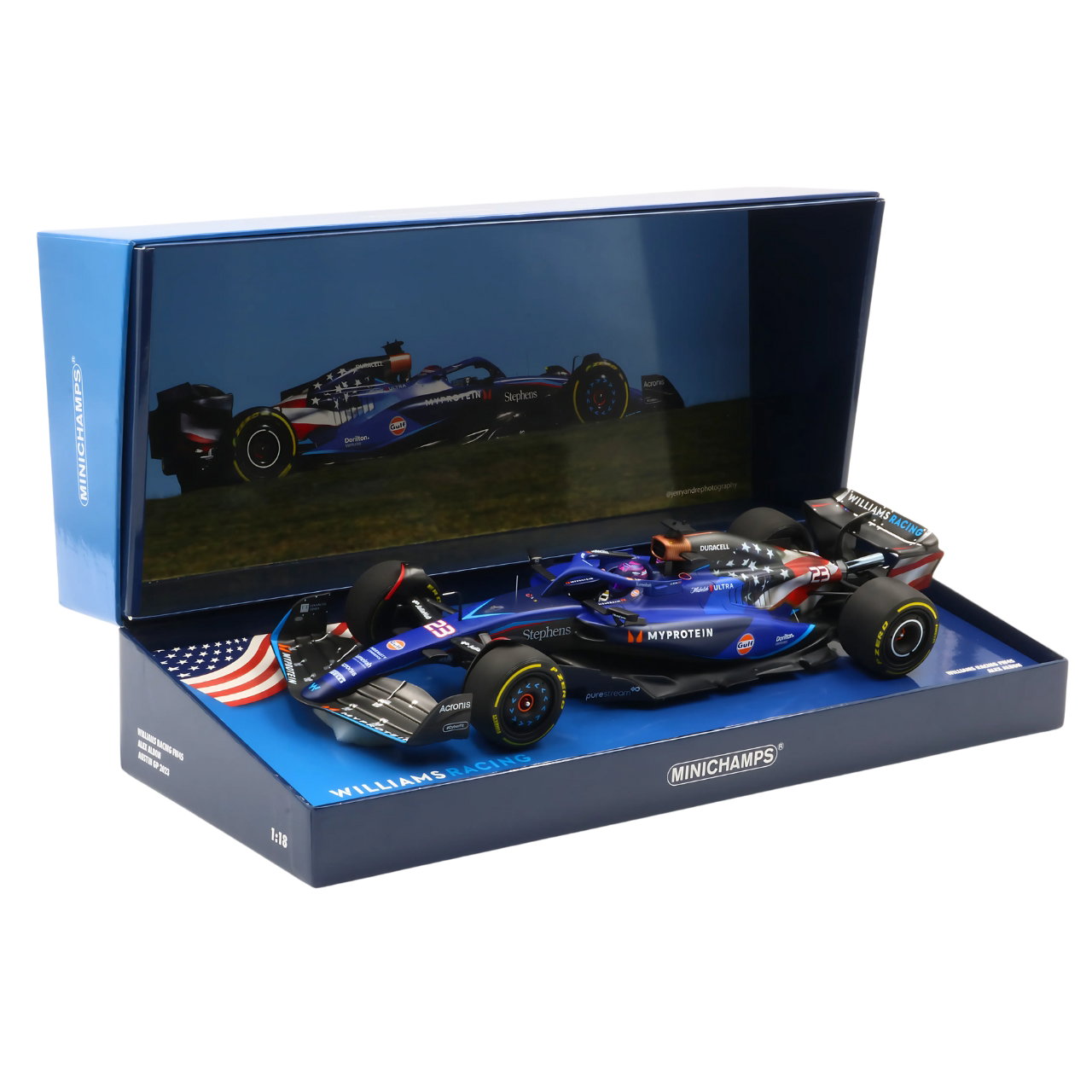 Alexander Albon Williams Racing FW45 Formel 1 Austin GP 2023 Limitierte Edition 1:18