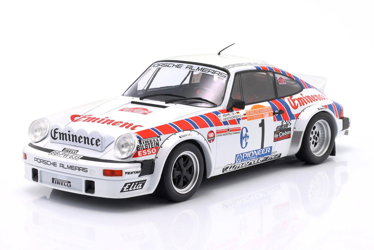 Porsche 911 SC Gr.4 #1 Rallye Sanremo 1981 R&ouml;hrl Geistd&ouml;rfer 1:18