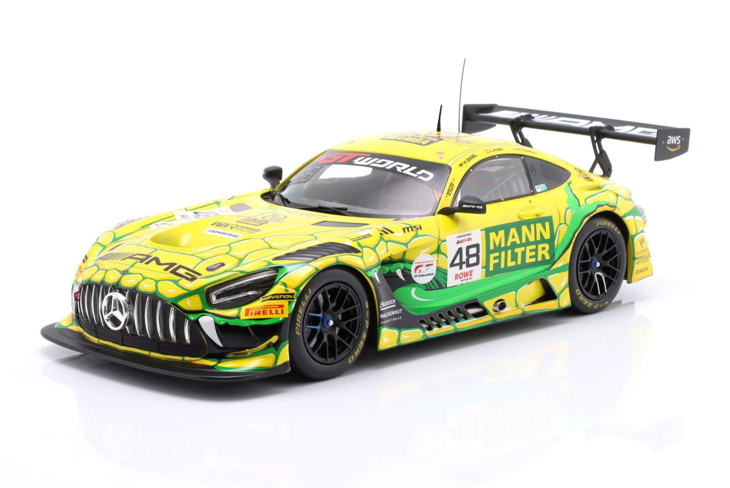 Mercedes AMG GT3 Evo #48 Team Mann Filter 24h Spa 2025 1:18
