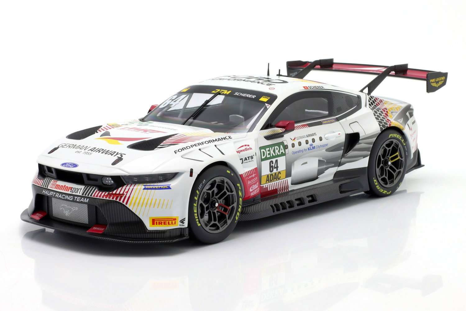 Ford Mustang GT3 HRT #64 Fabio Scherer DTM 2025 1:18 White Version