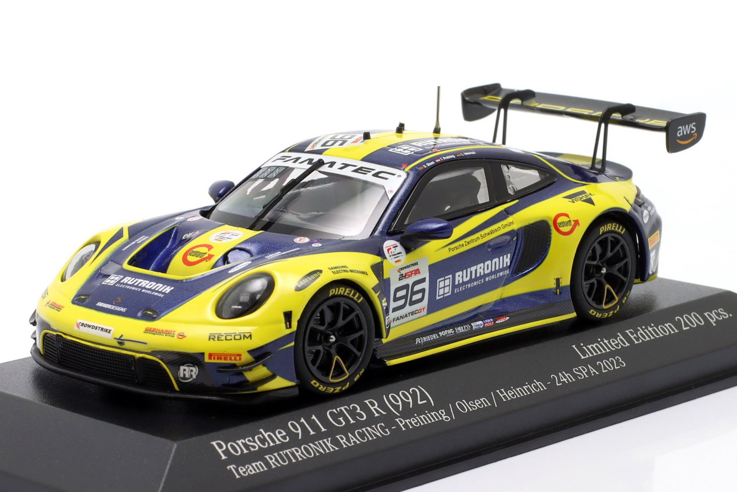 Porsche 911 GT3 R #96 24h Spa 2023 Rutronik Racing 1:43