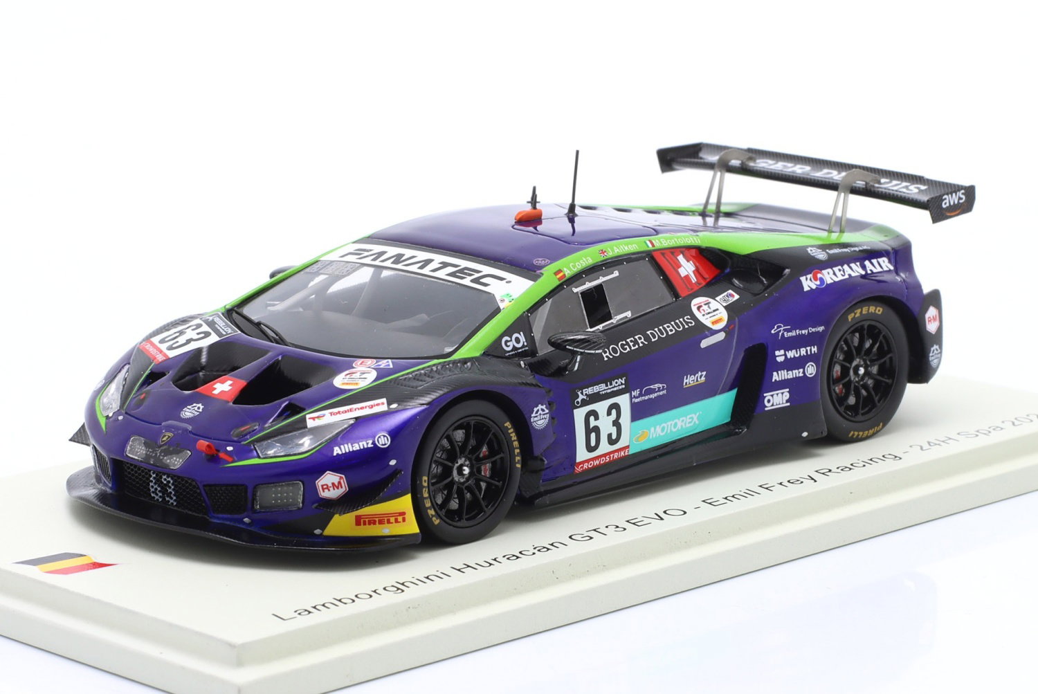 Lamborghini Hurac&aacute;n GT3 EVO #63 Emil Frey Racing 24H Spa 2022 1:43